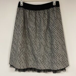 Joe B  Black & Gray Skirt, L (Juniors), Elastic waist, fully lined